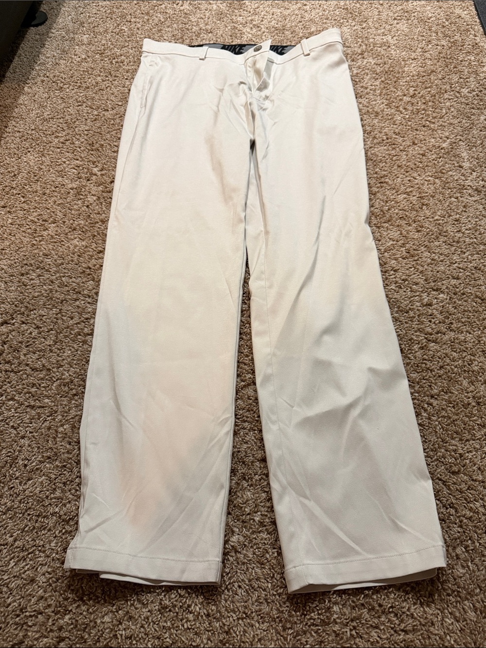 Nike Men's Cream Straight-Leg Golf Pants